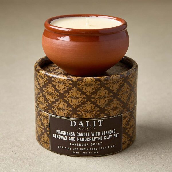 Prashansa | Original Lavender Scent - Medium Glazed Terracotta Dalit Candle