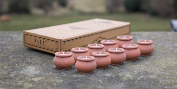 Terracotta box of 10 candles