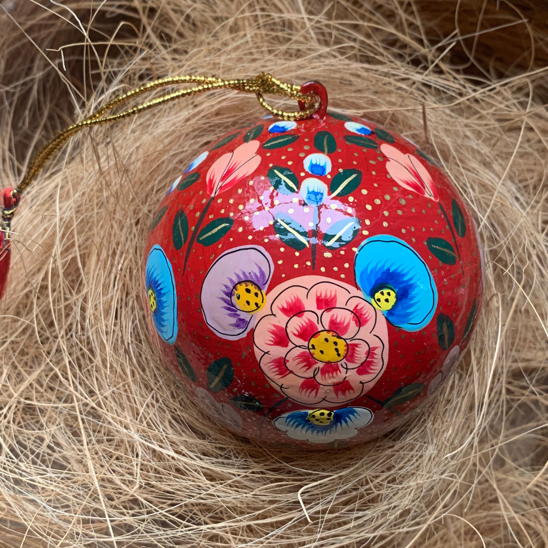Red Floral Bauble