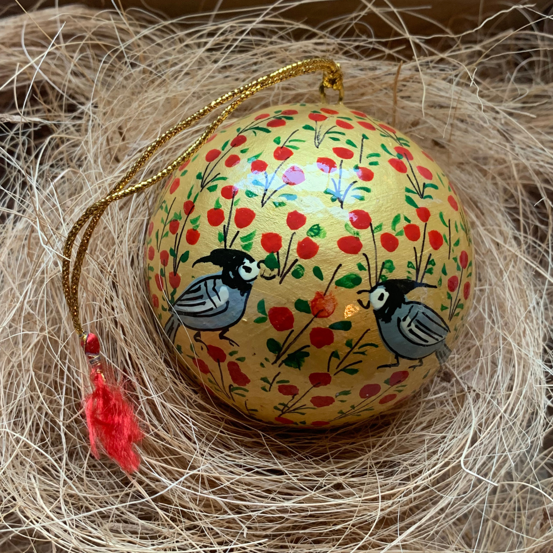 Red Gold Bird - Bauble