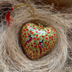 Red & Gold Bird Heart