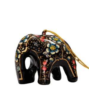 Black Floral Hanging Elephant