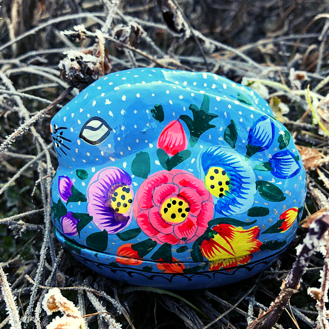 Blue Floral Opening Rabbit