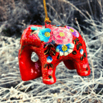 Red Floral Hanging Elephant