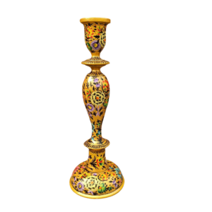 Candlestick Holder - Gold Floral Design