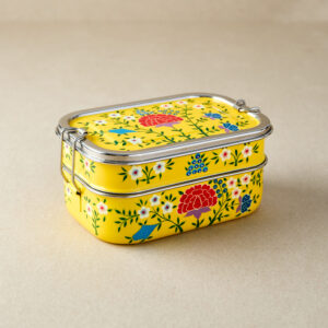 Yellow Spring Design | Stainless Steel - Hand-Painted Tiffin-Style Lunchbox