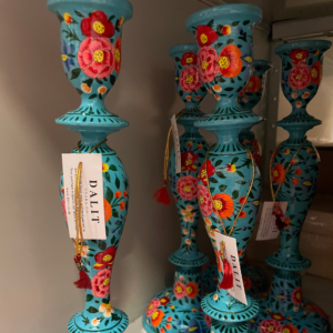 Turquoise Floral Candle Stick