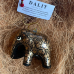 Black an Gold Leaf Hanging Elephant
