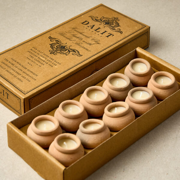 Rahul | Unscented - Box of 10 D'light Terracotta Dalit Candles