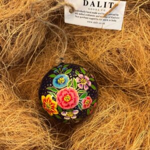 2 inch blue floral bauble