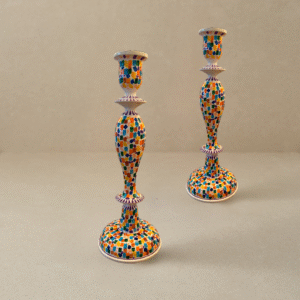 Multi Coloured Paint candle stick