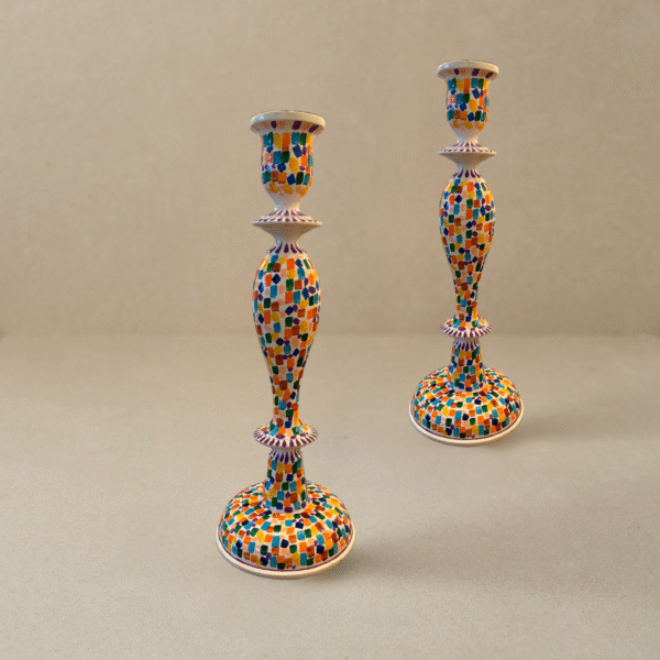 Multi Coloured Paint candle stick