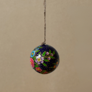 dark blue floral Bauble