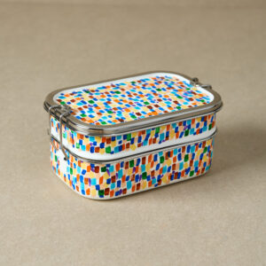 Multi-Coloured Paint Effect | Stainless Steel Hand-Painted Tiffin Style Lunch Box