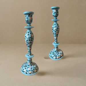 Pale Blue & Pink Candle Sticks