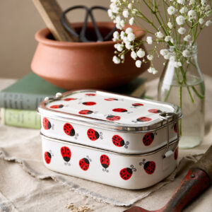 Ladybirds | Stainless Steel - Hand-Painted Tiffin-Style Lunchbox
