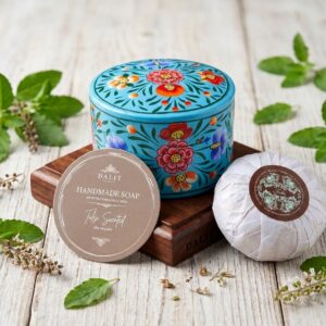 Turquoise pot Tulsi Soap