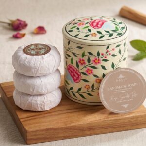 White Hand-Painted Soap Gift Set